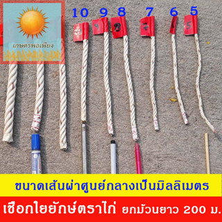 เชือก ใยยักษ์ เชือกมัดของ ตราไก่ ขนาด 5, 6, 7, 8, 9 มิลลิเมตร ยกม้วน ยาว 200 เมตร