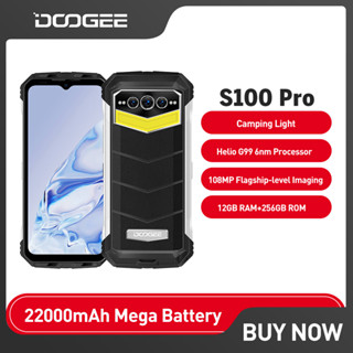 DOOGEE S100 Pro Rugged Phone 12GB+256GB 6.58" Helio G99 6nm 108MP Camera 22000mAh