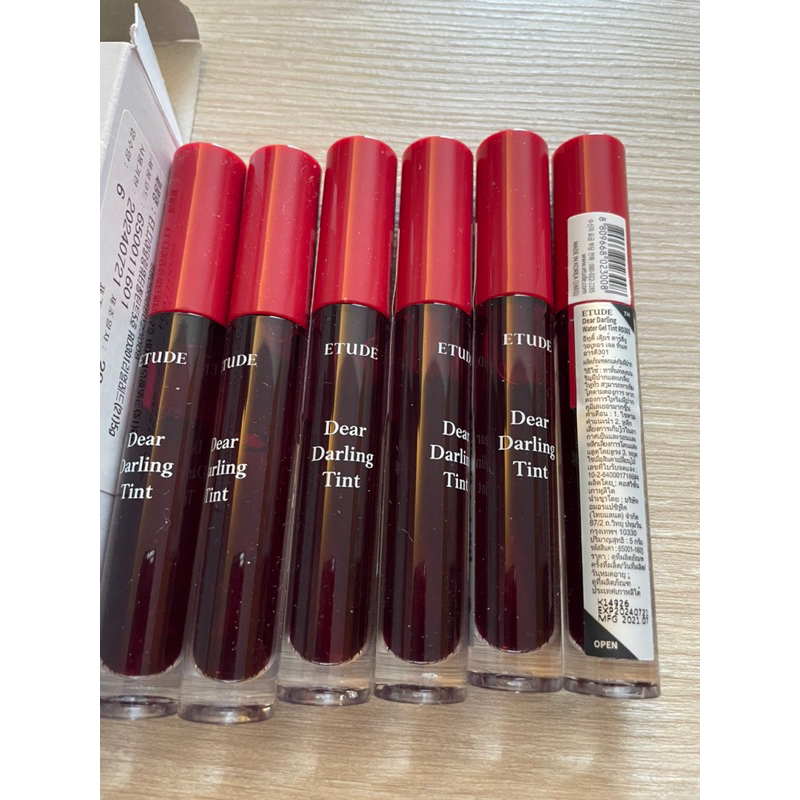 ETUDE Dear Darling Water Gel Tint สีแดง RD301 อีทูดี้ ทินท์ ติดทน สีสดใส Made in Korea หลายสูตรตามตัวเลือก ❤️❤️ ราคา ถูกที่สุด ดีลบีเคเค แกลเลอรีภาพที่ 4