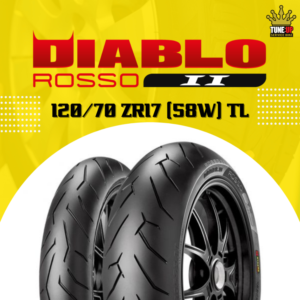 ยาง PIRELLI  Diablo ROSSO II  ขนาด F-120/70 ZR17 ( 1 เส้น )