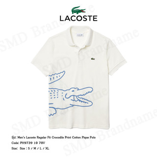 Lacoste เสื้อโปโลชาย รุ่น Men’s Lacoste Regular Fit Crocodile Print Cotton Pique Polo Code: PH9739 10 70V