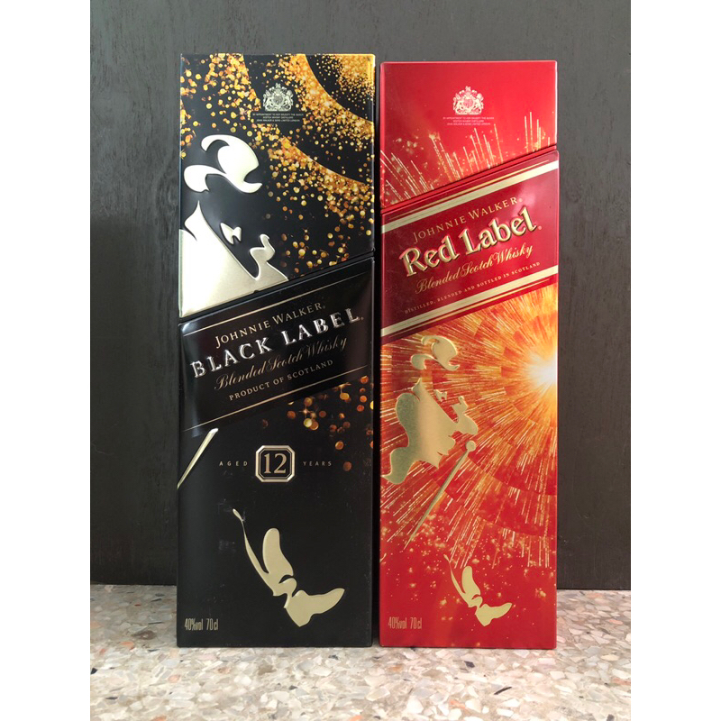 กล่องเหล็ก JOHNNIE WALKER มี2แบบ BLACK LABEL และ Red label รุ่นสะสม