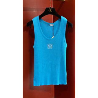 LOEWE ANAGRAM TANK TOP เสื้อกล้าม ผ้าสวย สีฟ้า เรียบง่าย โลเอเว่