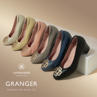 [ LoveGood ] Granger รองเท้าส้นสูง หนังแกะแท้ ส้นสูง 2.2" อะไหล่หัวใจดีไซน์พิเศษ ไซส์ 35-42