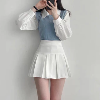 พลีสสั้น กระโปรงเทนนิส🤍 BunnyJ. พร้อมส่งในไทย สไตล์y2k ที่เกาหลีฮิตตมากก น่ารักแต่งตัวง่าย มีซับในตัว