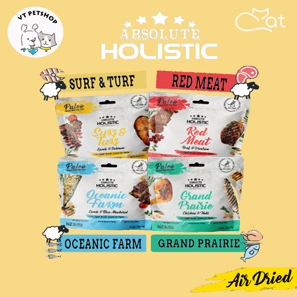 (1 ถุง แอร์ดราย แมว ) ABSOLUTE HOLISTIC AIR DRIED แอร์ดราย เนื้อสัตว์คุณภาพ สำหรับน้องแมว (1 ถุง) บรรจุ 50 g