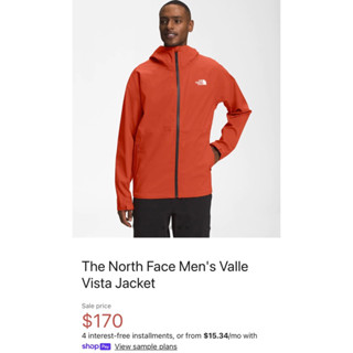 The North Face Mens Valle Vista Jacket เสื้อแจ็คเก็ต กันฝน สำหรับ แค้มปิ้ง ปีนเขา เดอะนอร์ทเฟส ผู้ชาย