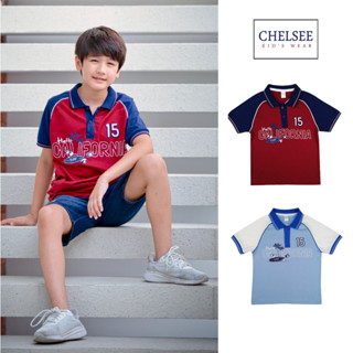 Chelsee เสื้อโปโล เด็กผู้ชาย แขนสั้น รุ่น 127867 ลาย Hello CALIFORNIA อายุ 3-11 ปี ผ้า 100%Cotton เสื้อผ้าเด็กโต