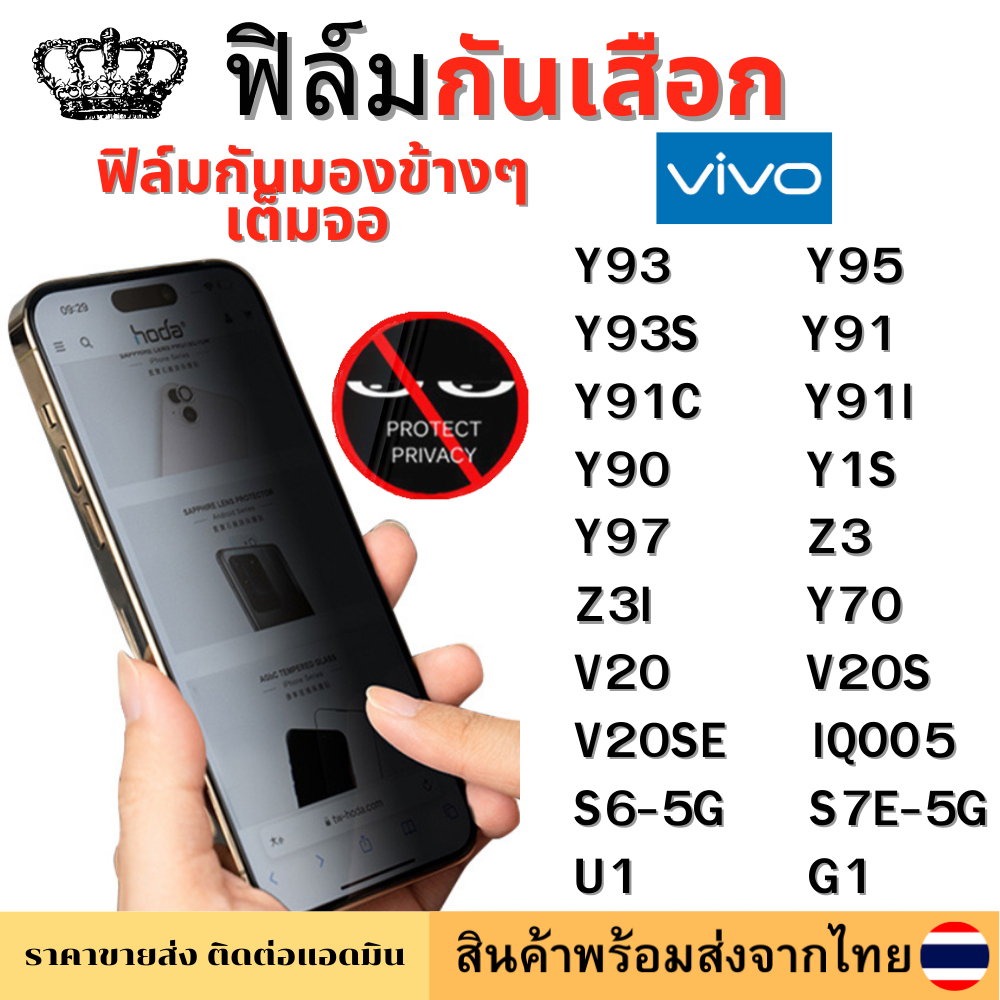 ฟิล์มกันมอง ฟิล์มกันเสือก Vivo Y93 Y95 Y93S Y91 Y91C Y91I Y90 Y1S U1 Y97 Z3 Z3I IQOO5 S6-5G G1 V20 V