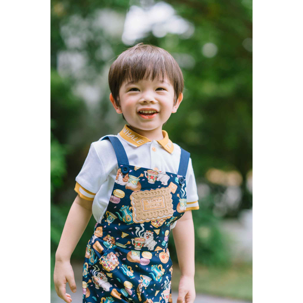 TW Baby ชุดเอี๊ยมเด็ก พร้อมเสื้อโปโล พิมพ์ลายน้องหมา