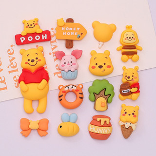 ส่งจากไทย 14 ชิ้น/เซ็ท เรซิ่น หมีพูห์ สำหรับตกแต่งโทรศัพท์ หวี กระจก เคสยาดม Jibbitz shoes Charm 3D