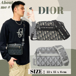 👜ดิออร์ Dior SAFARI Messenger Bag (พร้อมสายสะพาย) Mens Crossbody Bag 1ESPO206YKY