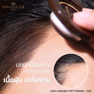 GINA GLAM จีน่า เกลม แป้งพัฟ เพิ่มความหนาของผม เอครู แฮร์ไลน์ พัฟ พาวเดอร์