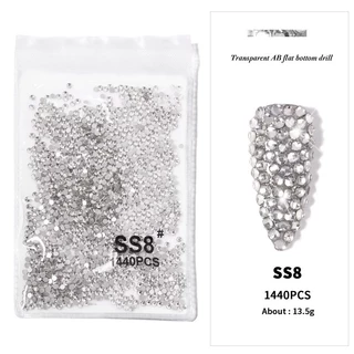 จัดส่งทันที ♡ Rhinestones เพชรชวา สีขาว 1440 เม็ด ( ฐานแน่นไม่หลุด)