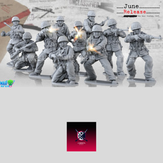 WWII US marines -3d print miniature boardgame model war game