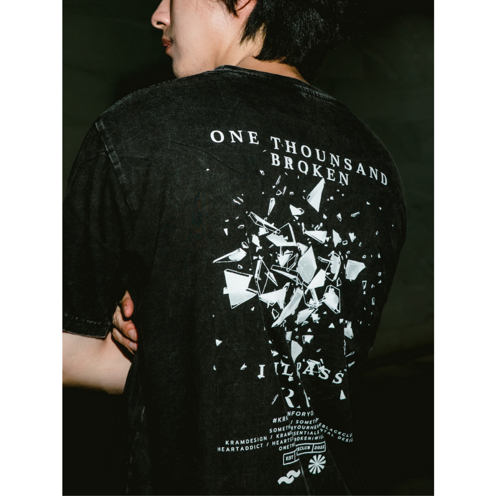 KRAM | 1,000 Broken I will pass. Washed black and Black. (สีเฟดดำ และสีดำ)