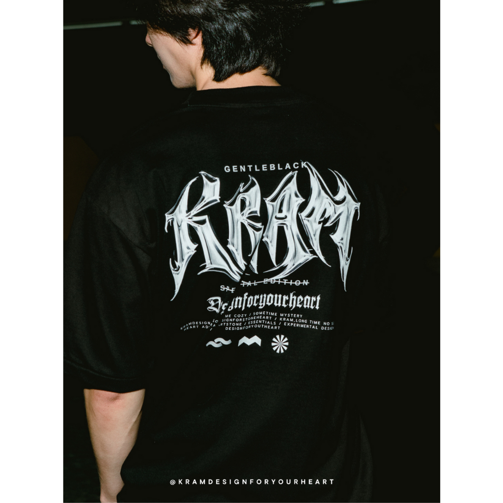 KRAM | Chrometext Ltd. Black and Off-White สไตล์สตรีท (สีดำ และสีขาว)