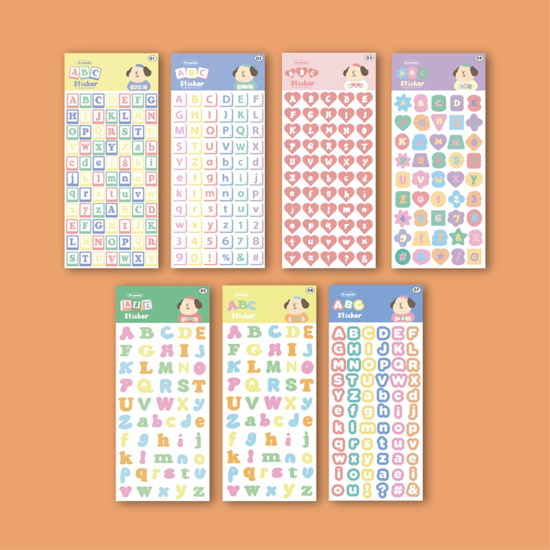 Bringhome ABC Sticker สติ๊กเกอร์ตัวอักษร สติ๊กเกอร์ติดตกแต่ง สติ๊กเกอร์ติดไดอารี่ กันน้ำ