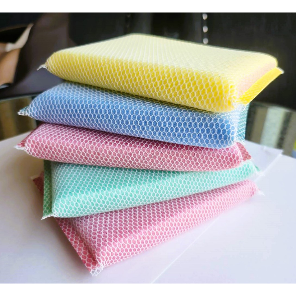 Double Clean ฟองน้ำตาข่ายล้างจาน (5 ชิ้น)