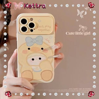 💜Kettra💜การ์ตูน ความคิดสร้างสรรค์ iPhone 11 14 pro max ป้องกันการหล่น ขอบเต็ม หวานสวย น่ารัก case for iPhone 12 13