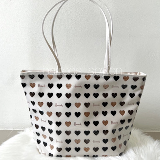 (ลดเพิ่ม10% ทักแชทเพื่อรับโค้ด) Harrods * พร้อมส่ง *  Glitter Hearts Tote Bag ของแท้ 100% จากอังกฤษ🇬🇧