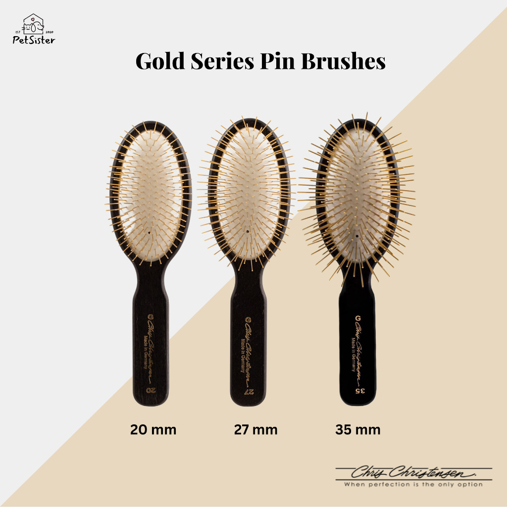 Chris Christensen Oval Gold Series Pin Brush แปรงเข็มหมุด/ แปรงเข็มทองทรงรี x Petsister