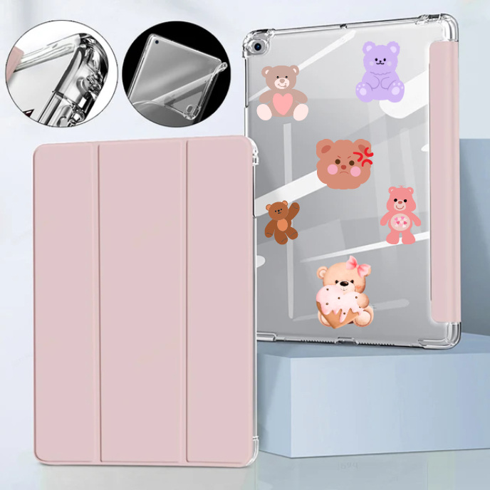Smart Case เคส Samsung เคสหนัง ซิลิโคนใส ซัมซุง /TabA7 lite 8.7 T220 /T295/SM-T220 /SM-X205 TabA8 10.5 X200ปรับตั้งได้