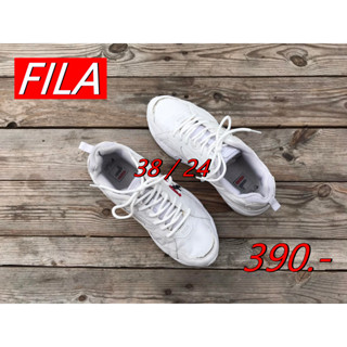 หารองเท้า FILA Size 38 / 24 cm ผ้าใบสีขาว มือสอง