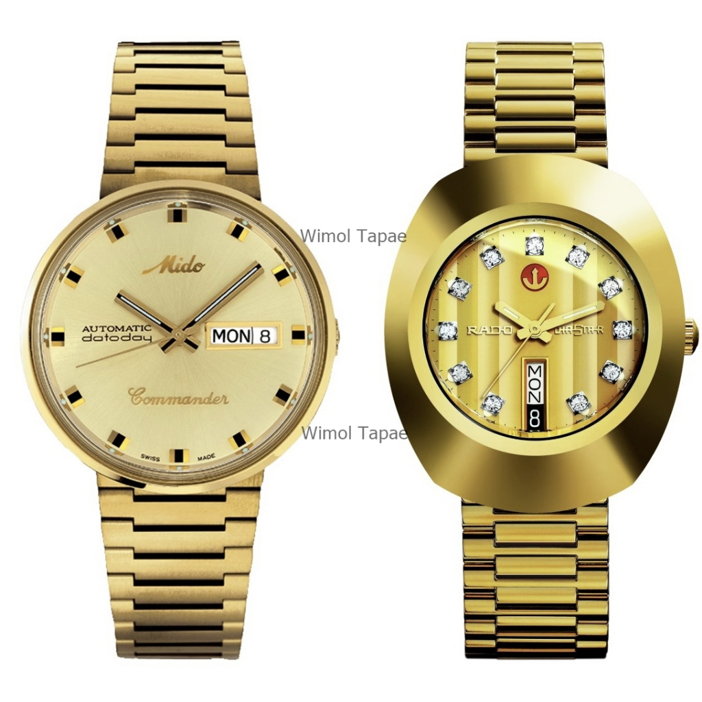 (ประกันศูนย์ไทย 2 ปี) รวมนาฬิกาสวิสเรือนทองขายดี Mido Commaner/ Rado DiaStar