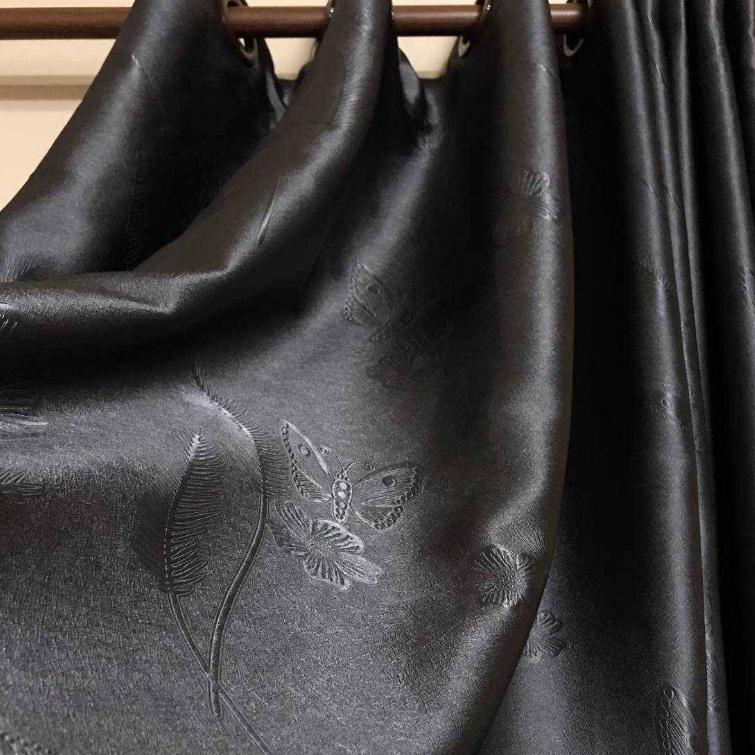 แนะนำ ผ้าม่าน ผ้าม่าน สีเทาเข้ม สีเทาลายผีเสื้อ หน้าต่าง ประตู กั้นห้อง กั้นแอร์ สำเร็จรูป กันแสงยูวีได้ 99% ราคาพิเศษ มีเก็บเงินปลายทาง