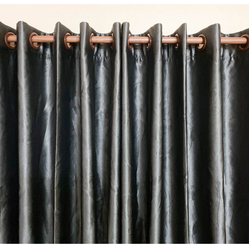 แนะนำ ผ้าม่าน ผ้าม่าน สีเทาเข้ม สีเทาลายผีเสื้อ หน้าต่าง ประตู กั้นห้อง กั้นแอร์ สำเร็จรูป กันแสงยูวีได้ 99% ราคาพิเศษ มีเก็บเงินปลายทาง