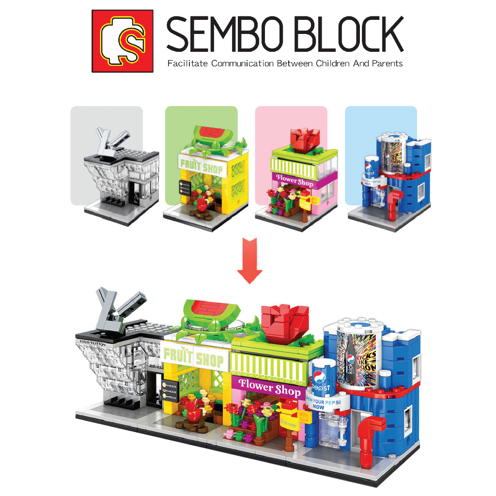 ชุดตัวต่อ SEMBO BLOCK ร้านค้า เเบรนด์ดังหลากหลายรูปแบบต่อๆกันเป็นเมืองได้ - รูปที่ 7