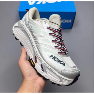 Hoka Moncler Mafate Speed 2 Trail Running Shoes (size37-45) Silver White รองเท้าวิ่งผู้ชาย รองเท้าวิ่งผู้หญิ