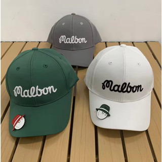 หมวกกอล์ฟ Malbon Hat Golf Is Life with Buckle Ball Marker