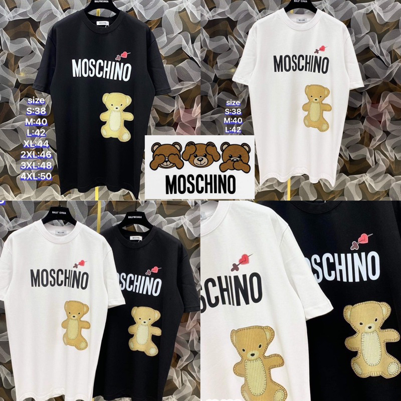 MOSCHINO T-SHIRT UNISEX 🐻 เสื้อยืด MISCHINO 🏷️Hiend 1:1 cotton 💯 ร้านค้าจัดส่งไว