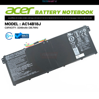 แบตเตอรี่โน๊ตบุ๊ค (แท้) AC14B18J AC14B13J ACER Aspire A315-53G E3-111 E3-112 E3-112M ES1-511 ES1-512 V3-111 V5-122 V5-13