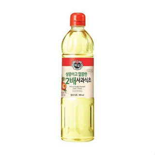 cj apple vinegar น้ำส้มสายชูจากแอปเปิ้ล น้ำส้ทสายชูหมักแอปเปิ้ล น้ำส้มสายชูเกาหลี ลดน้ำตาล 500ml