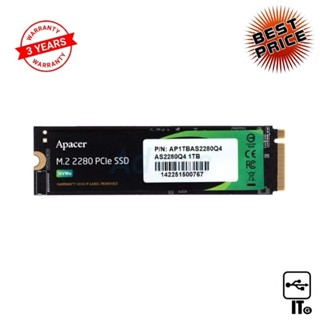 1 TB SSD M.2 PCIe APACER AS2280Q4 (AP1TBAS2280Q4-1) NVMe ฮาร์ดดิส ฮาร์ดดิสก์ ประกัน 3Y