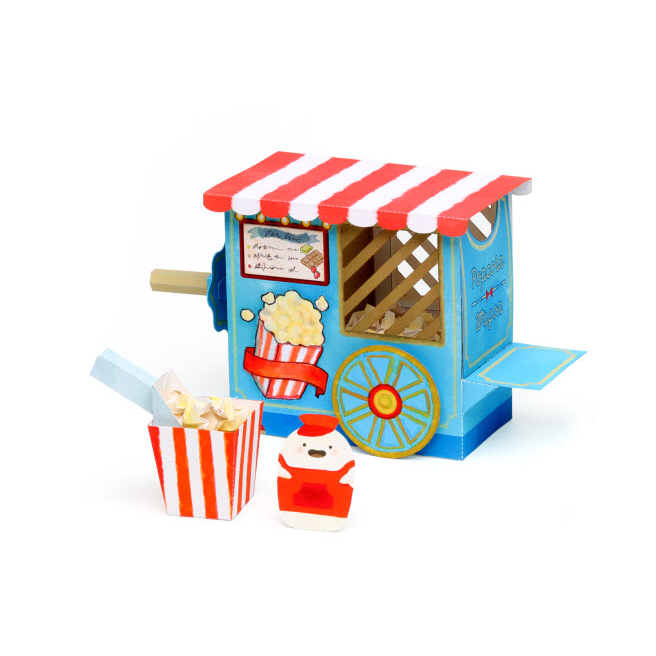 เครื่องขายป๊อปคอร์น โมเดลกระดาษสามมิติ ต่อสนุก หมุนได้ จำลอง(กระดาษ Poto) #Popcorn Machine #โมเดลกระดาษ