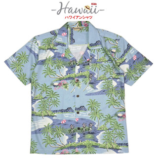 เสื้อฮาวายญี่ปุ่น เสื้อครอบครัว Hawaiian aloha Shirts (ไอซ์แลนเดอร์+ฟ้า)