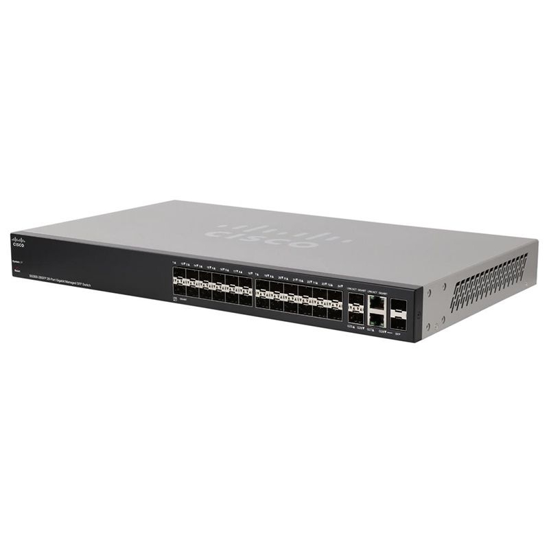 Cisco SG300-28SFP L3-Managed Switch 26 Port SFP ความเร็ว Gigabit + 2 Port Combo รองรับ Static Routin