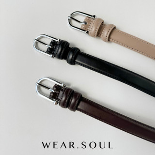 WEAR.SOUL #BT133-Silver Buckle Leather Belt