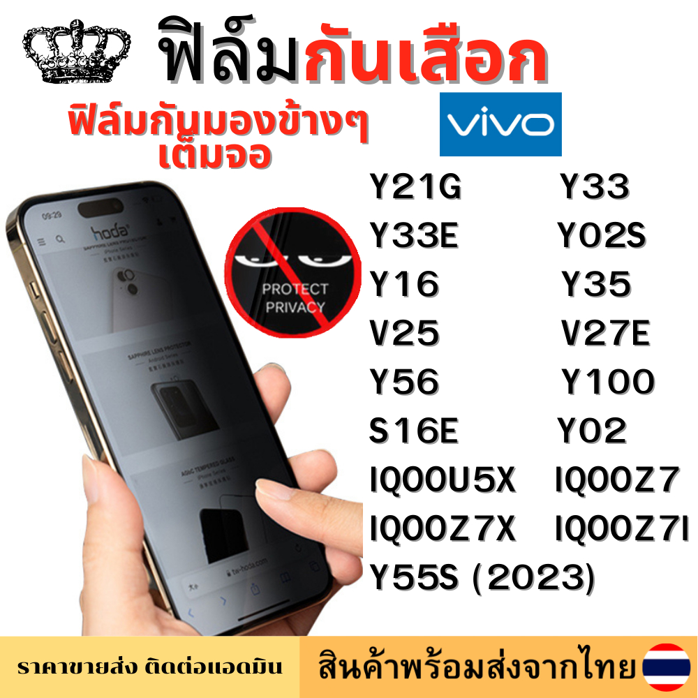 ฟิล์มกันมอง ฟิล์มกันเสือก Vivo IQOOU5X Y21G Y33 Y33E Y02S Y16 Y35 V25 IQOOZ7 IQOOZ7X IQOOZ7I V27E Y5
