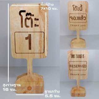 ป้ายเลขโต๊ะ จองโต๊ะ สแกนคิวอาร์โค้ด ยิงข้อความทั้ง2ด้าน เปลี่ยนแบบได้ราคาเดียว ป้ายร้านอาหาร ตั้งโต๊ะ