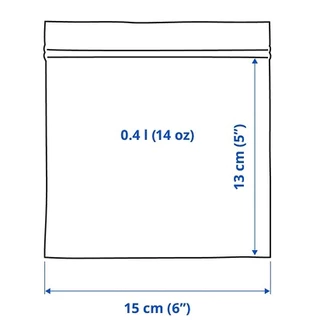 IKEA ISTAD /NITORI Japan อีสสตัด ถุงซิปล็อกใส่อาหาร, มีลาย, 0.4 ลิตร Resealable bag (แบ่งขาย)