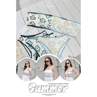 Sunset bikini set ชุดบิกินี่เกาะอกลายดอก น่ารักมากๆแซ่บเบาๆ ป้าย thitiya by intuon