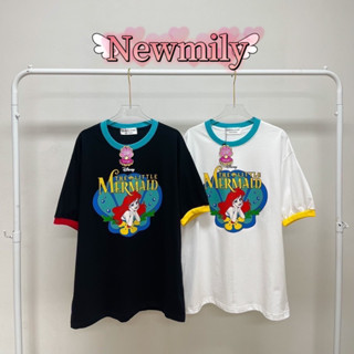 เสื้อยืด Oversize Newmily เมอเมดกุ้นแขน น่ารัก คอตตอน100