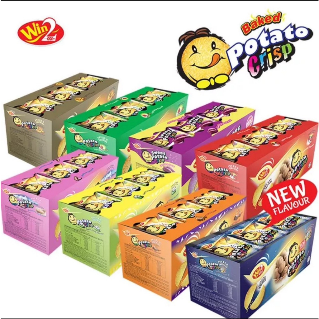 (รุ่นกล่อง) ปังแลบลิ้น มันฝรั่ง win2 ขนมแครกเกอร์มันฝรั่งบางกรอบ Win2 Potato Crackers Crisp