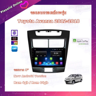 จอแอนดรอยด์ ตรงรุ่น Toyota Avanza ปี 2012-2018 Ram 4gb/Rom 64gb CPU 8cores New Android Version รับประกัน 1 ปี