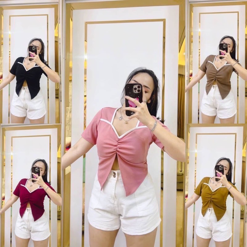 ถูกและขายดี เสื้อสาวอวบอก34-46 ผ้าร่องไหมพรมเล็กยืดได้เยอะ ใส่สบาย (A24)